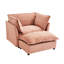 Fauteuil rose confortable et siège large de 39,8 pouces, finition chenille, courbé pour un matériau de détente, confortable-984620030