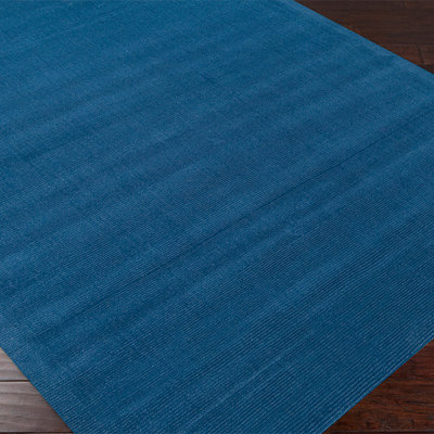 Crowe Handmade Wool Dark Blue Area Rug