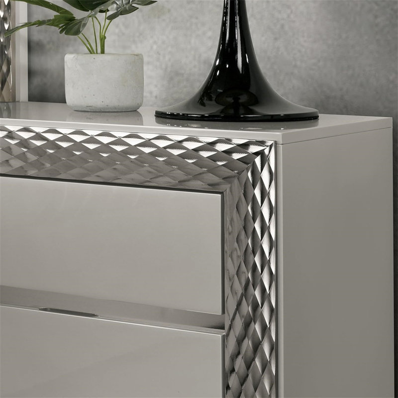 Mobilier de chambre à coucher 1 pièce avec table de chevet Glam Style