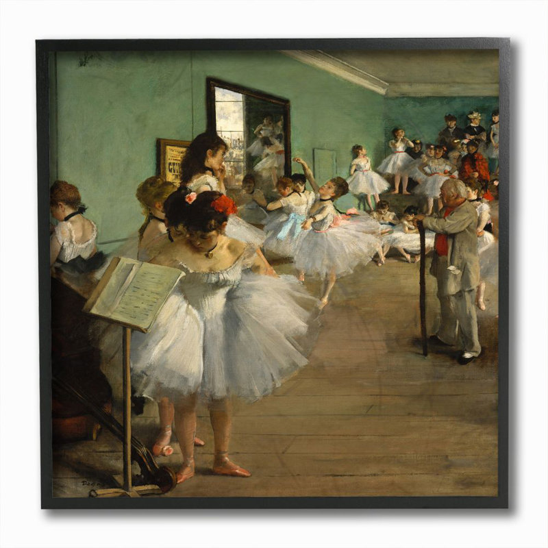 «Degas the Dance Class Ballet Classical» par Edgar Degas, reproduction d'art, Giclée encadrée noir minuit