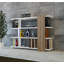 Modern Design White And Walnut Geometric Bookcase