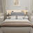 Bookcase Headboard with Charging Station & LED Lights, Upholstered Storage Headboard with Open Shelves-923117126-923117127