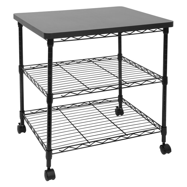Mount-It! Printer Stand With Wheels, 3-Tier Large Printer Cart With Storage Shelves