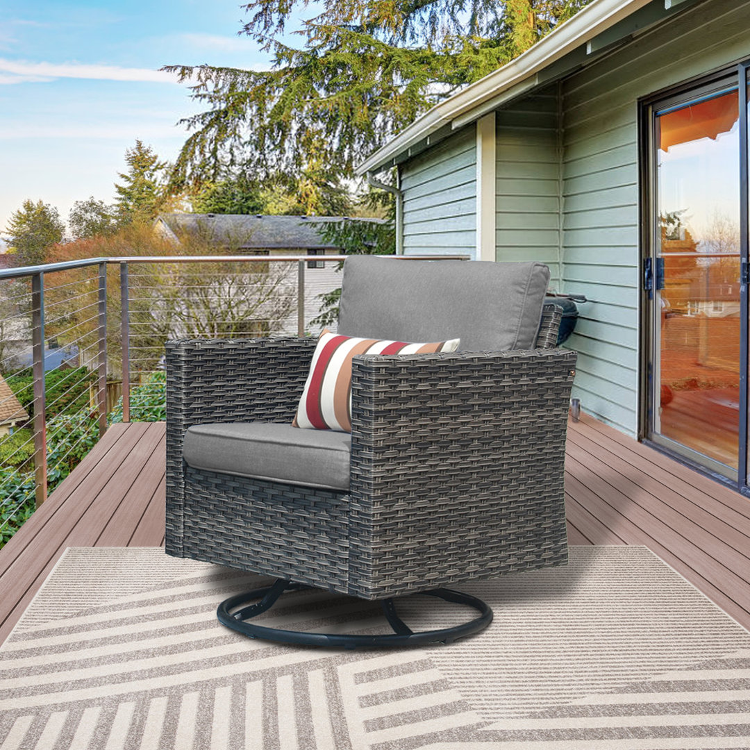 Osorio Swivel Wicker Outdoor Lounge Chair Sol 72 Outdoor™ Cushion 