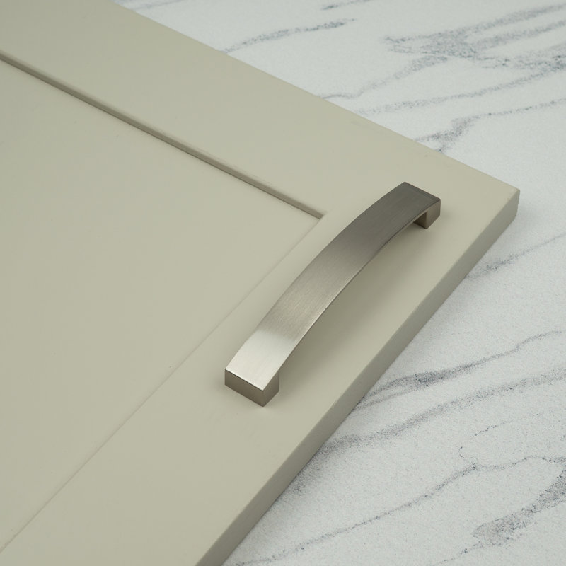 Brushed Nickel Curved Bow D-Bar Handles, 128mm