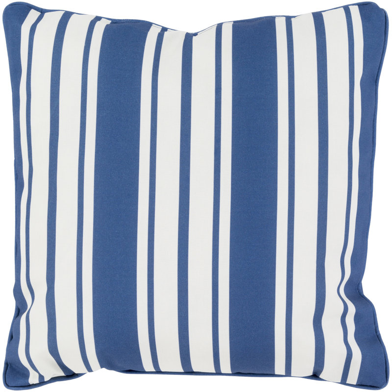 Nautical Stripe Indoor/Outdoor Striped Throw Pillow, 20" H x 20" W x 4" D, Teal