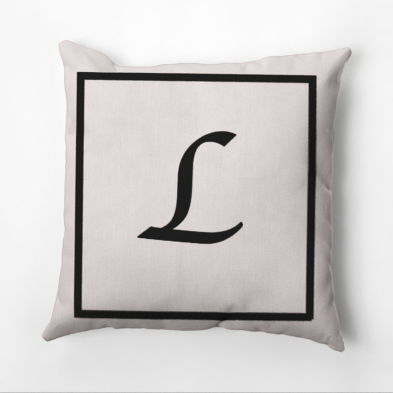 Reversible Throw Pillow, 26"x26", Flax/Black, L