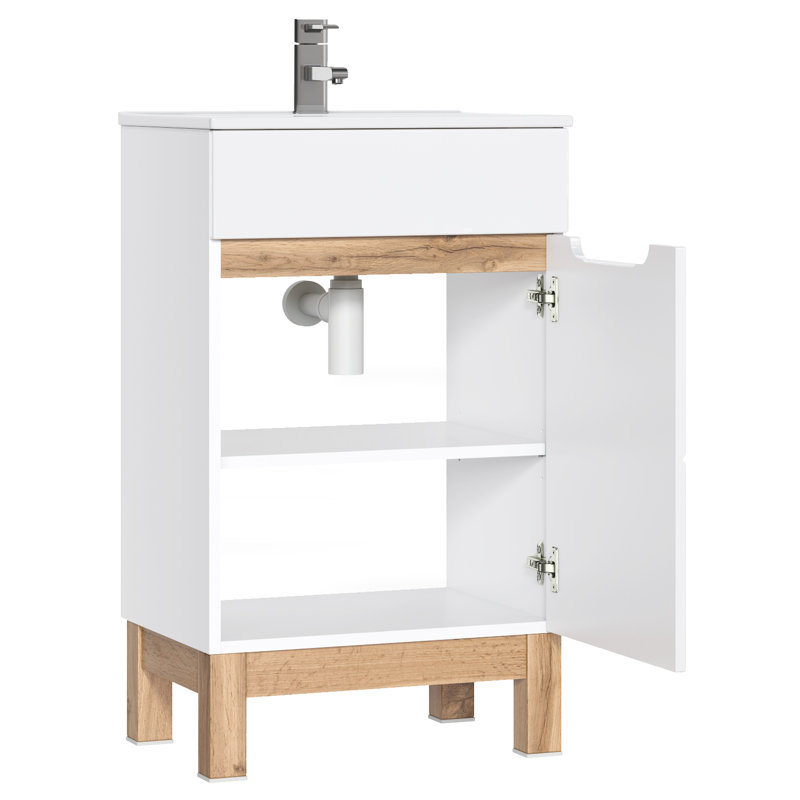 Indi-Rose 500cm Single Bathroom Vanity Base Only in White