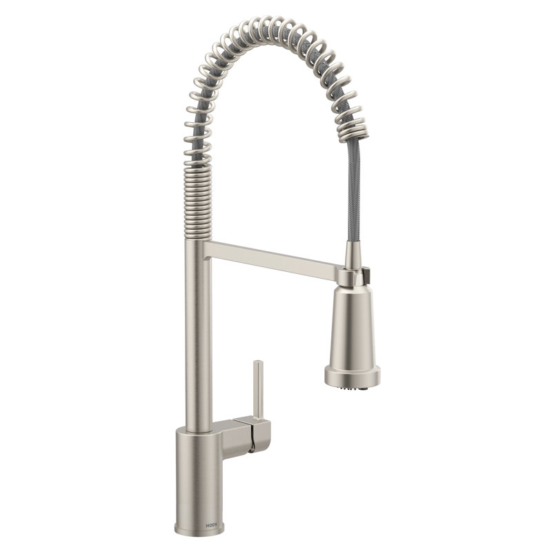 Spot resist stainless one-handle high arc filtering pulldown kitchen faucet, Stainless Steel