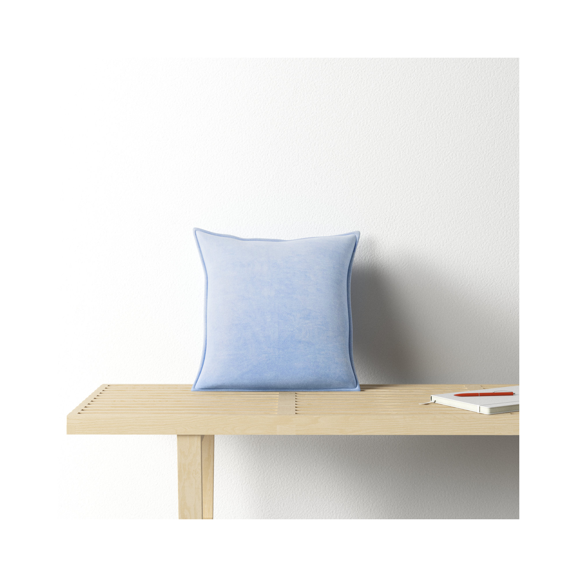 Edgar 100% Cotton Throw Pillow, Bright Blue, Pillow Cover Only - No Insert, 18"H x 18"W