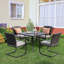 Errik Metal Dining Table with Umbrella Hole-1054874315