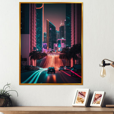 «Futuristic Miami Neon Art I», reproduction sur toile