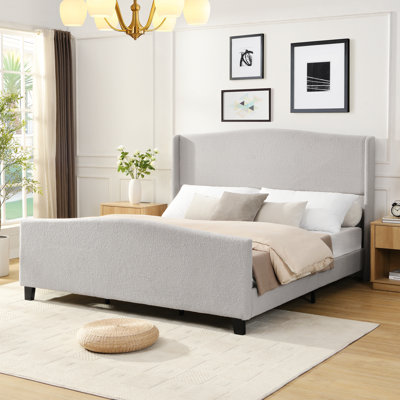 Bed Frame With Upholstered Headboard And Footboard