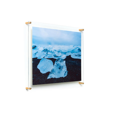 Clear UV-Grade Acrylic Modern Floating Picture Frame - Gold