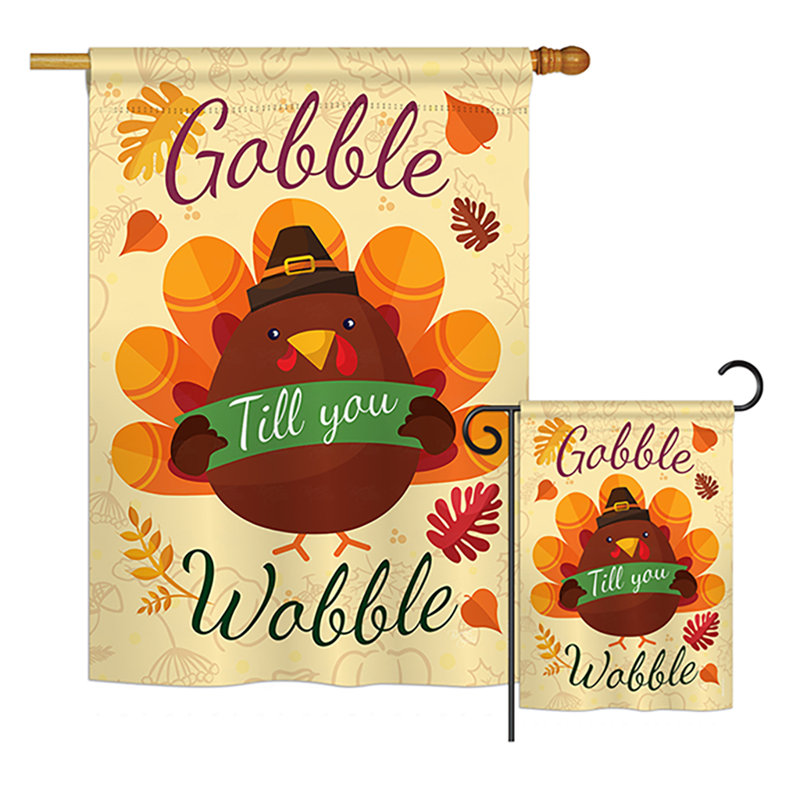 Double Sided Polyester Thanksgiving Flag Set