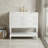 36" Bathroom Vanity With Mirror Cabinet, Adjustable Shelf, Bathroom Storage Cabinet With 4 Drawers, Solid Wood Frame Bathroom Storage Cabinet - White-1011244377