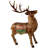 Fraser Hill Farm 5-Ft. Reindeer Holiday Figurine with Metallic Finish with Multi-Color LED Lights