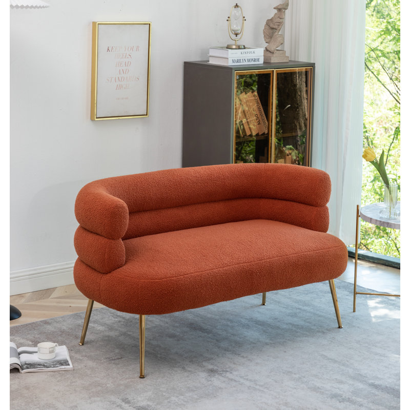 Demetrius 3-Piece Upholstered Seating Set, Orange Teddy 100% Polyester