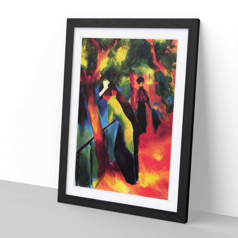 Sunny Way by August Macke - Picture Frame Painting, Black Framed, 48cm H x 36cm W x 2cm D
