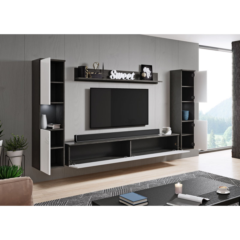 Lincey Unfinished Entertainment Centre for TVs up to 65", Matera/White