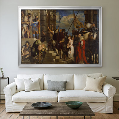 Ecce Homo-Titian (Tiziano Vecelli) - Toile tendue avec châssis encadré - 1543