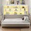 Grand lit escamotable avec canapé pliant, tablettes de rangement intégrées et lumière DEL