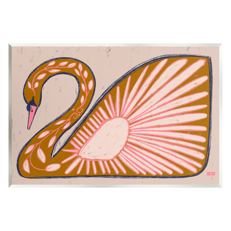 Az-276-Impression sur toile à motif de cygnes sur toile par Birgit Maria Kiennast, H 10 po x l 15 po x P 0,5 po
