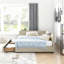 Lit double avec rangement pleine grandeur, cadre de canapé-lit capitonné avec dossier et accoudoirs, velours, beige-491452540
