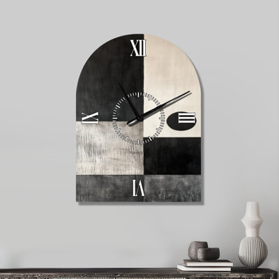 Horloge murale silencieuse en métal arqué Midnight Circle Horizon II - Style du milieu du siècle