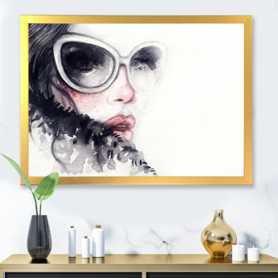 «Black Portait Of A Fashionista», art mural sur toile Glam