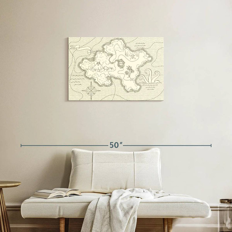 Carte de l'île aux trésors Aliaz, H 20 po x l 30 po