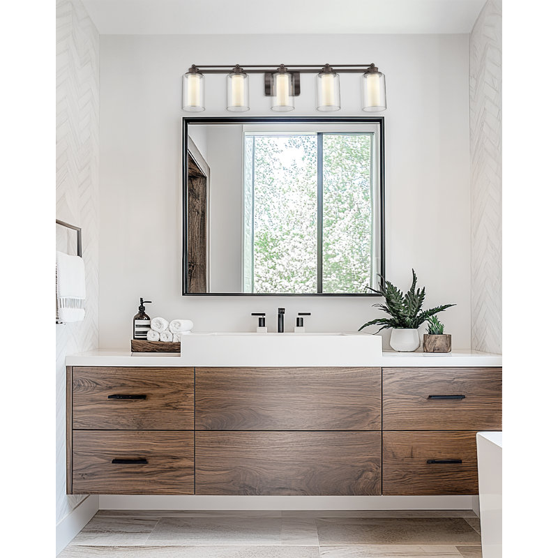 Éclairage de salle de bain moderne à 5 lumières DEL à intensité variable, 5 températures de température réglables, bronze huilé