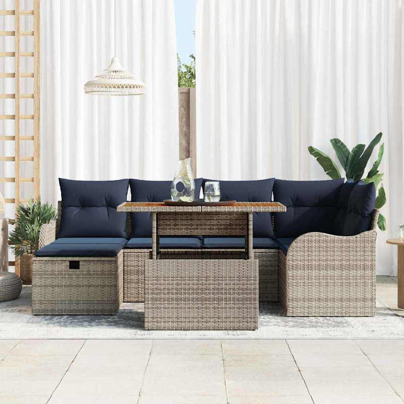 Ensemble de canapé de jardin avec coussin 7 pièces vidaXL