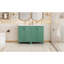 Ensemble de meuble-lavabo 48 po avec lavabo en céramique, armoire Storae autoportante moderne avec poignées argentées, portes à fermeture douce