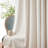Linen Blackout Room Darkening Crude Curtains for Bedroom Grommet Top Curtain Pair-1280214205
