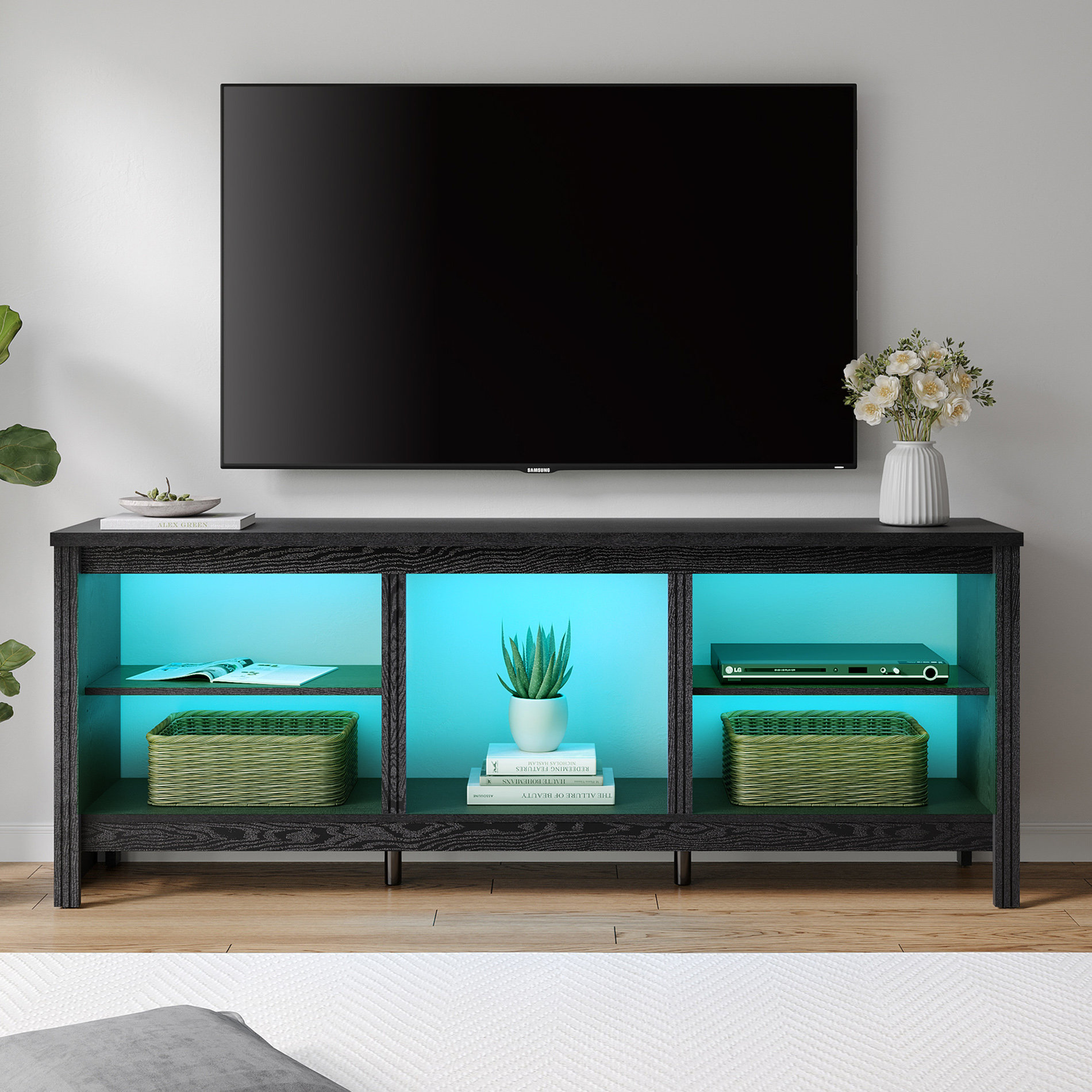 Small black deals media console