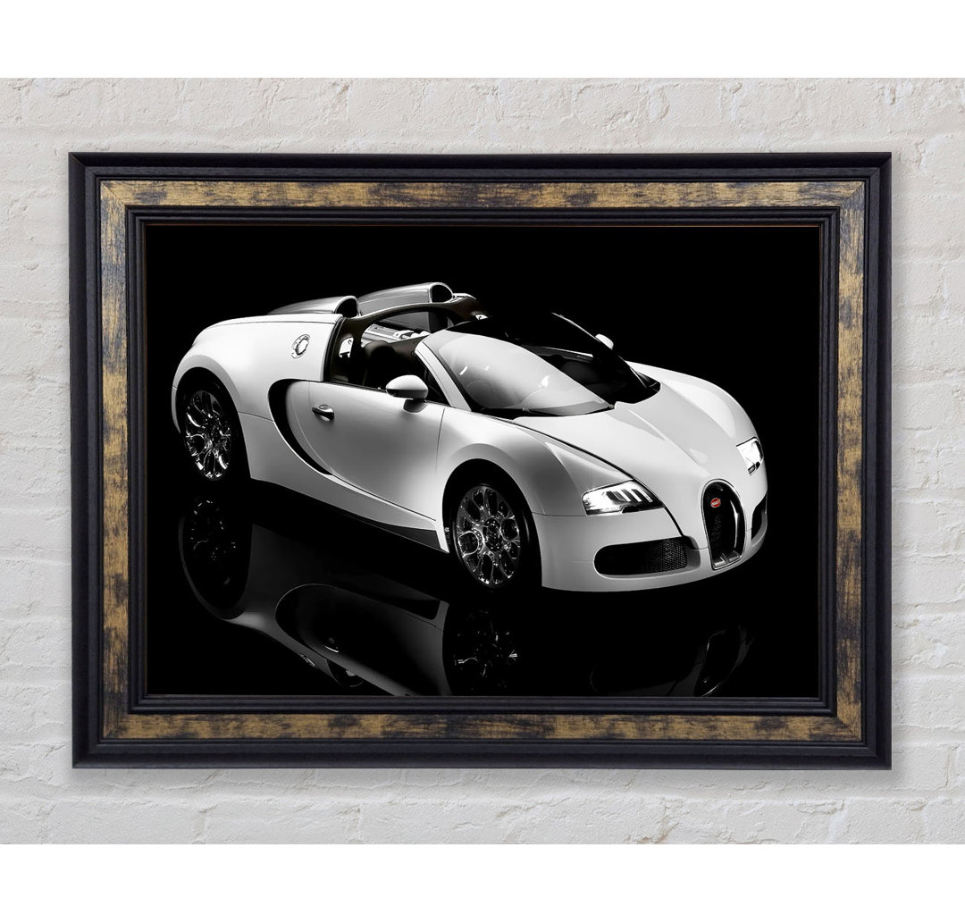 Bugatti Veyron Schwarz und Weiß - Einzelner Bilderrahmen Kunstdrucke