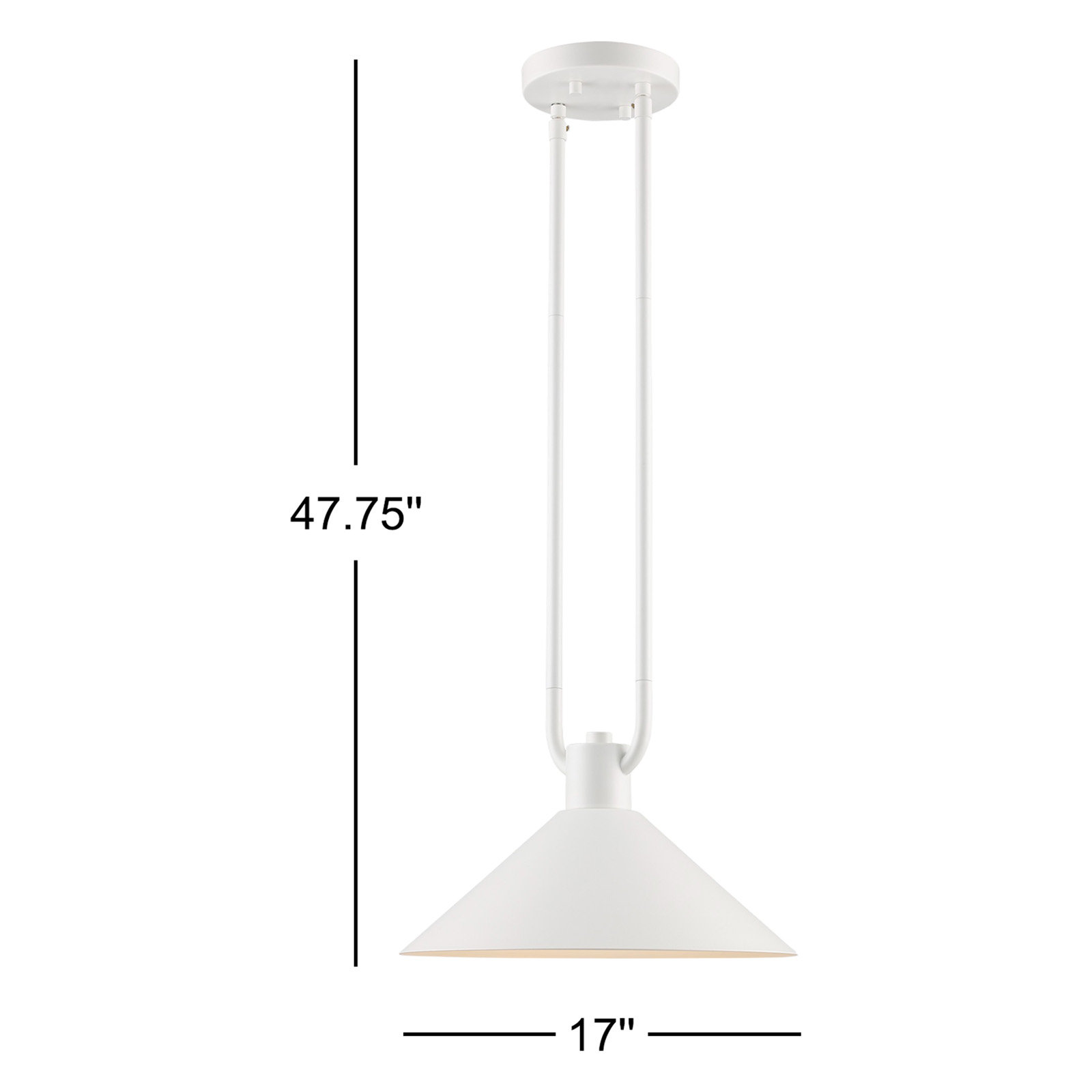 Fayra Dimmable Single Light Pendant, 11.75" H x 17" W x 17" D, White