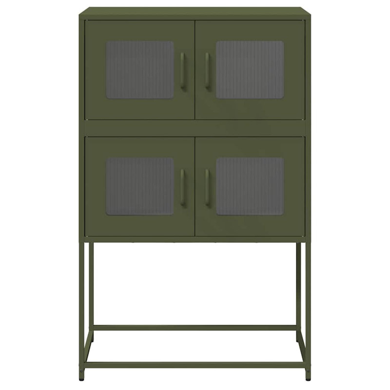 Highboard 68X39x107 Cm Steel, Olive Green