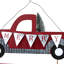 Enseigne murale suspendue camion Merry Christmas - 15,75 po