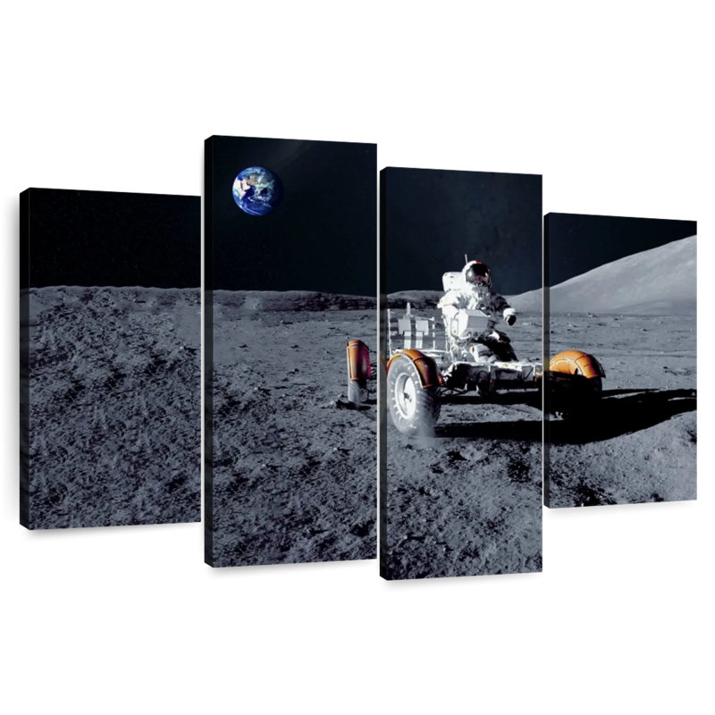 Oberle Astronaut On Moon Rover, 32" H x 52" W