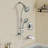 Drill-Free Stainless Steel Slide Bar Combo Rain Showerhead 7-Setting Hand, Dual Shower Head Spa System With Tup Spout (Rough-In Valve Included)-121108144