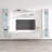 Villasenor 100" Modern Floating Wall Mounted Entertainment Center with 16-Color LED Lighting, High Gloss Finish-921229629