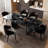 Modern luxury rectangular marble dining table set-102527730