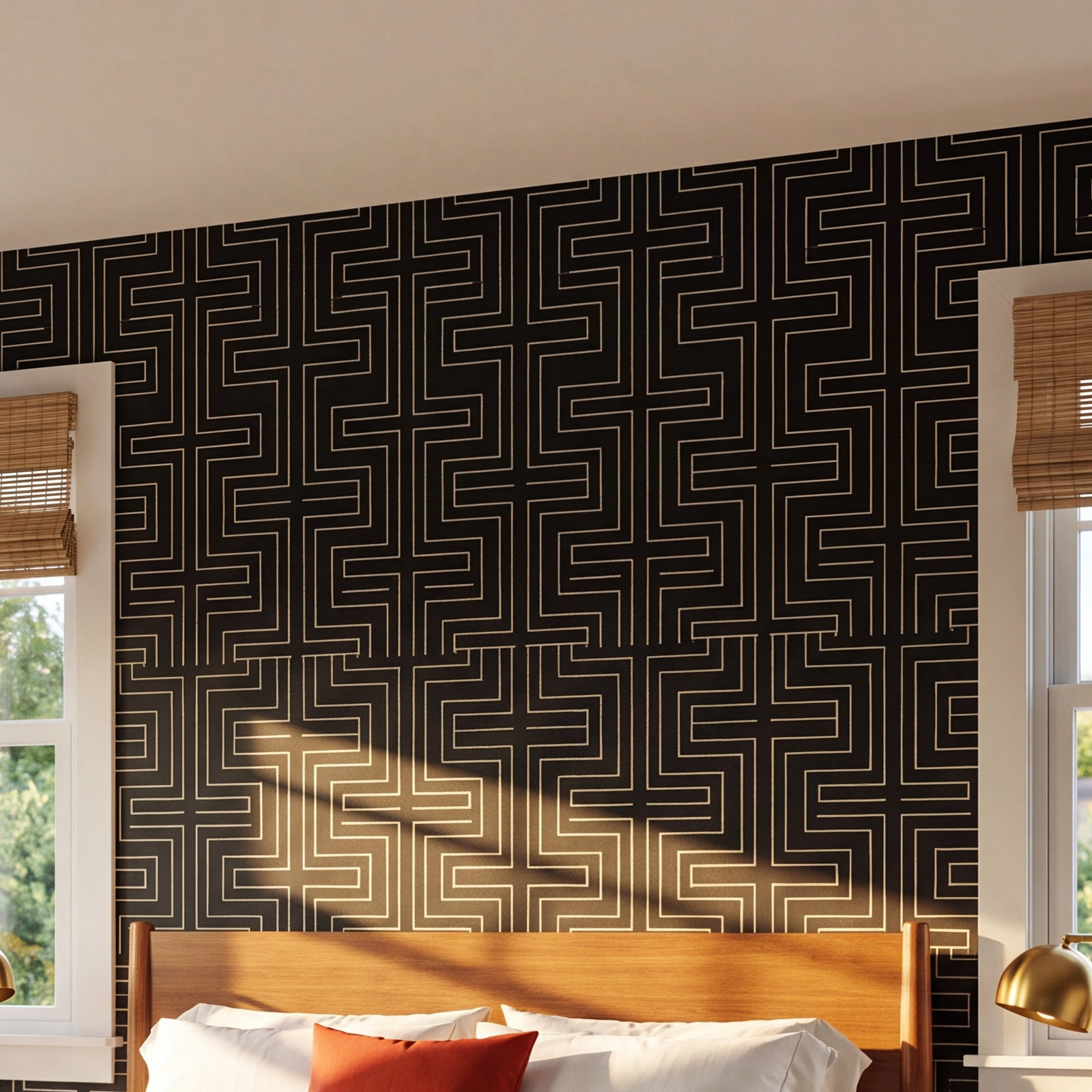 Halsted Self-Adhesive Wallpaper Roll, Black, Self-adhesive, Vinyl