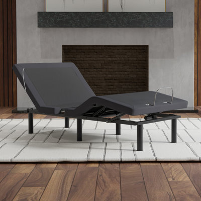 Twin Xl Adjustable Base With Zero Design, Head & Foot Massages Wireless Remote Bed Featuring Glide Towards Wall, Led Lights