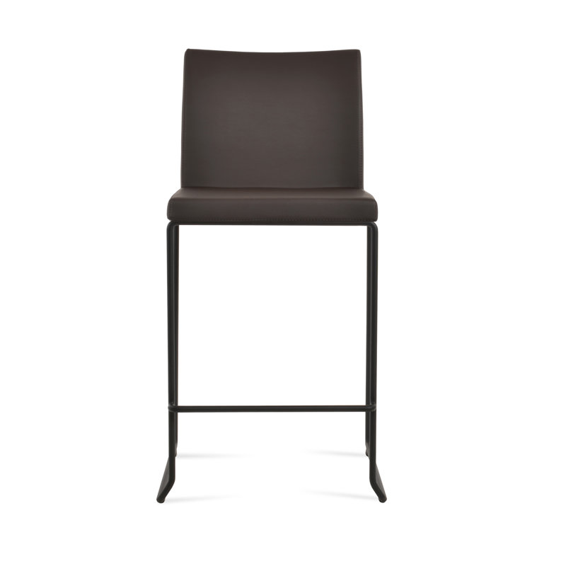 Tabouret de bar et de comptoir empilable Aria, Tabouret de bar (siège d'une hauteur de 29 po), Noir, PPM brun
