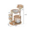 Structure d'escalade pour chat en bois de caoutchouc naturel de 23,62 po avec lit à capsule à espace intégré