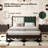 Ines Retro Style Solid Wood Platform Bed Frame with Vegan Leather Upholstered Headboard-1339013833-1339013834
