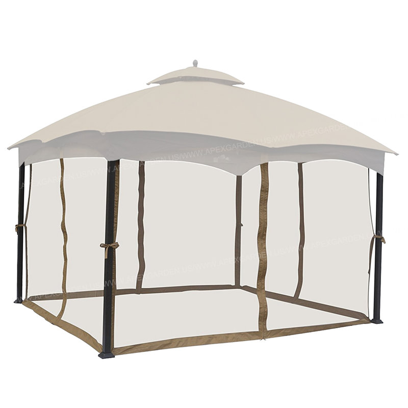 Beige Weather-Resistant Polyester Mosquito Netting for 10' x 12' Gazebo